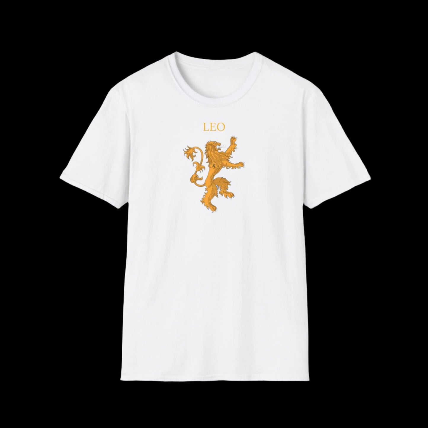 Medieval Leo Zodiac T-Shirt - Regal Gold Lion Design by rudere