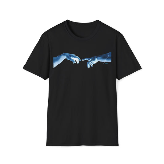 The Creation of Adam T-Shirt - Michelangelo Sistine Chapel Negative Design by Rudere