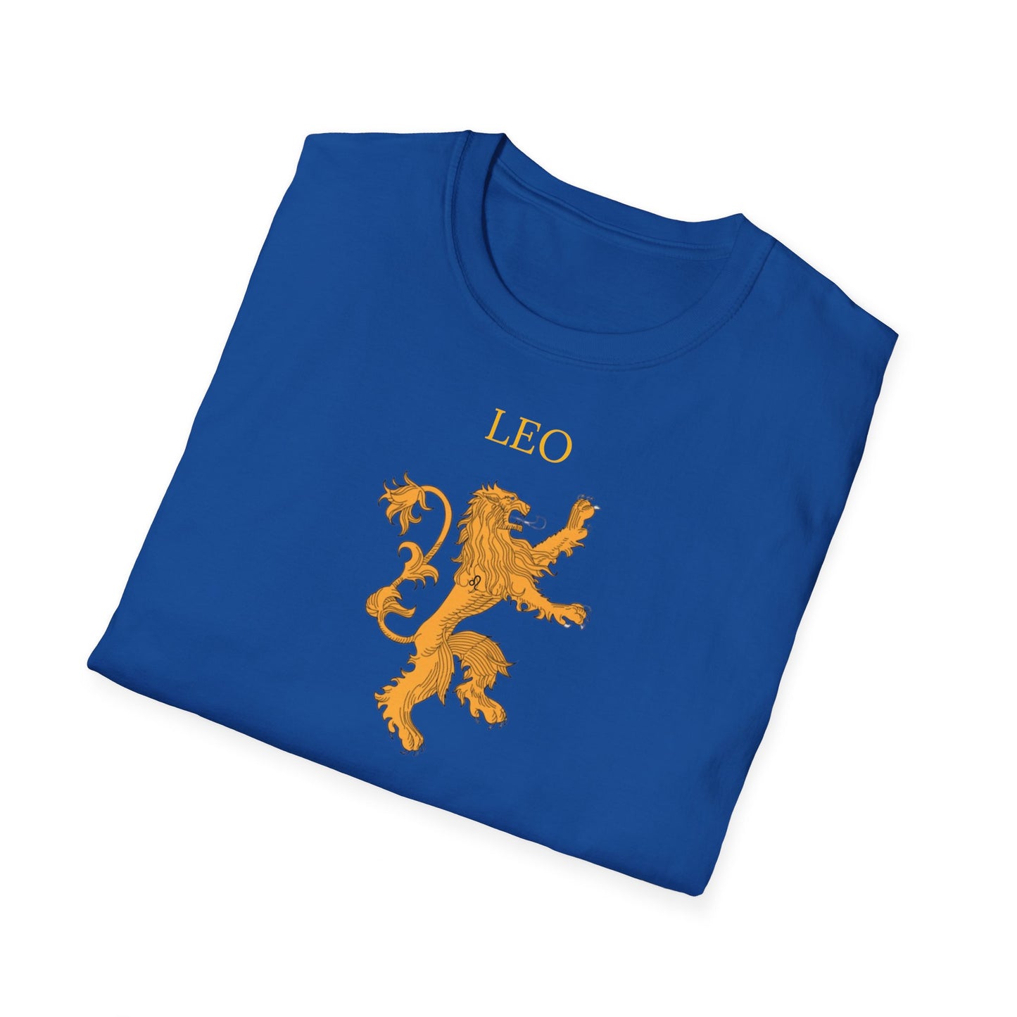 Medieval Leo Zodiac T-Shirt - Regal Gold Lion Design by rudere