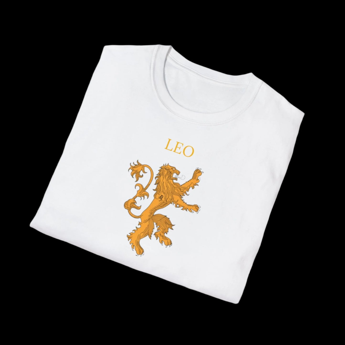 Medieval Leo Zodiac T-Shirt - Regal Gold Lion Design by rudere