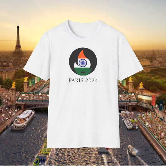 Limited Edition Paris 2024 India Flag T-Shirt - Rudere Brand Official Olympic Apparel